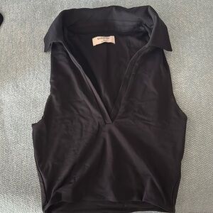 Black Fitted Sleeveless Top